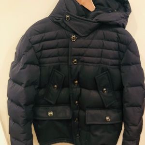 Moncler Men's Blue Down Parka Merino Coat size 3